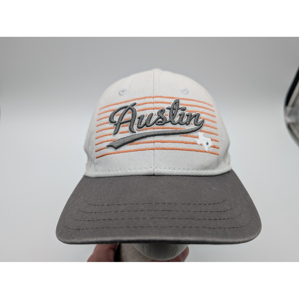 Pukka Tour 11 Austin Texas Snapback Hat White Grey Cotton Twill Low Crown Cap
